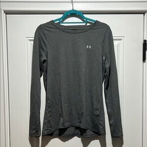 Under Armour Gray Fitted Long Sleeve T-Shirt Size Medium
